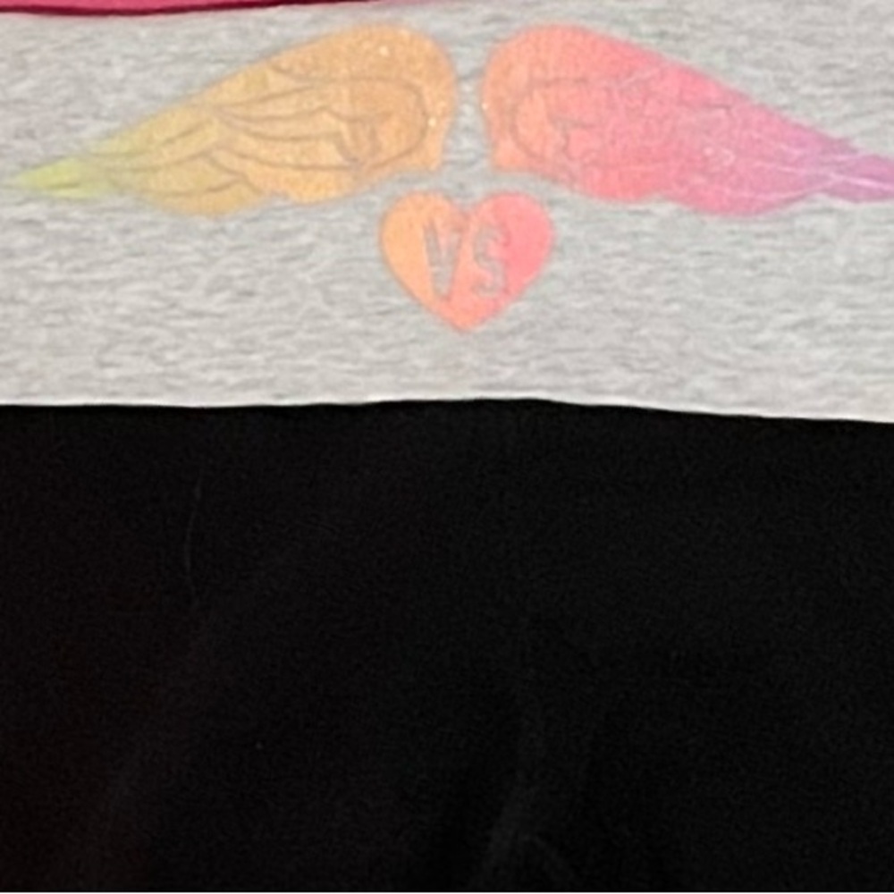 VS PINK 2 pc L/S VSX Sport w/Thumb Holes & VS fold over capri Leggings both M - Picture 2 of 2
